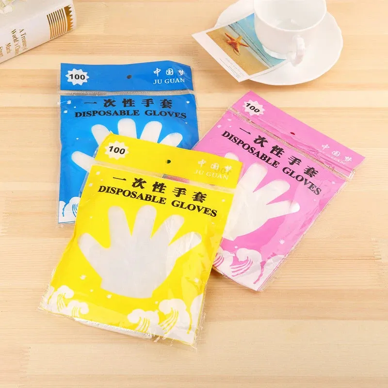 100 Pcs Eco-friendly Disposable Gloves Garden Household Restaurant BBQ Clear Multi-functional Gloves Food Grade