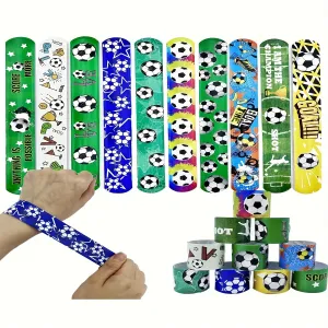 10pcs Football Slap Bracelets Perfect Sports Party Gift Set