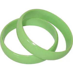 2 Green Bracelets Bangles Girl 80s Eighties 1980s Fancy Dress Costume Jewellery