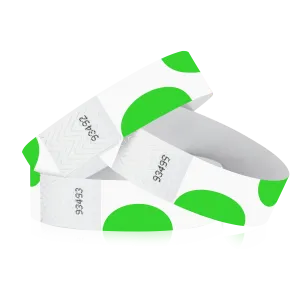 3/4" Tyvek Green Half Circles Wristbands