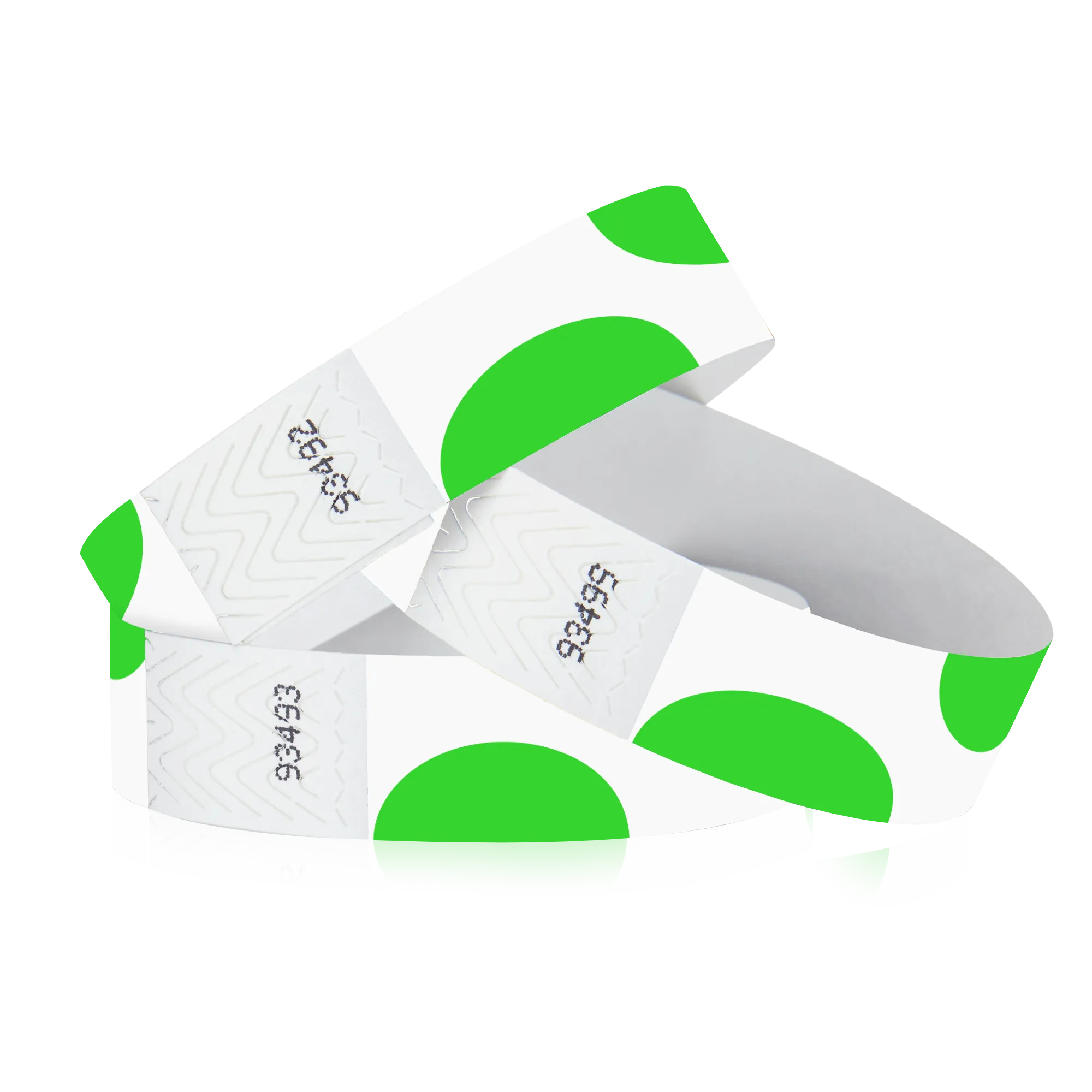 3/4" Tyvek Green Half Circles Wristbands