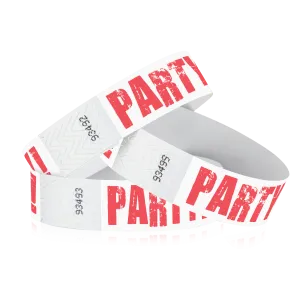 3/4" Tyvek Red Party Wristbands