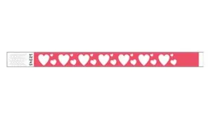3/4" Tyvek® Wristbands - Hearts