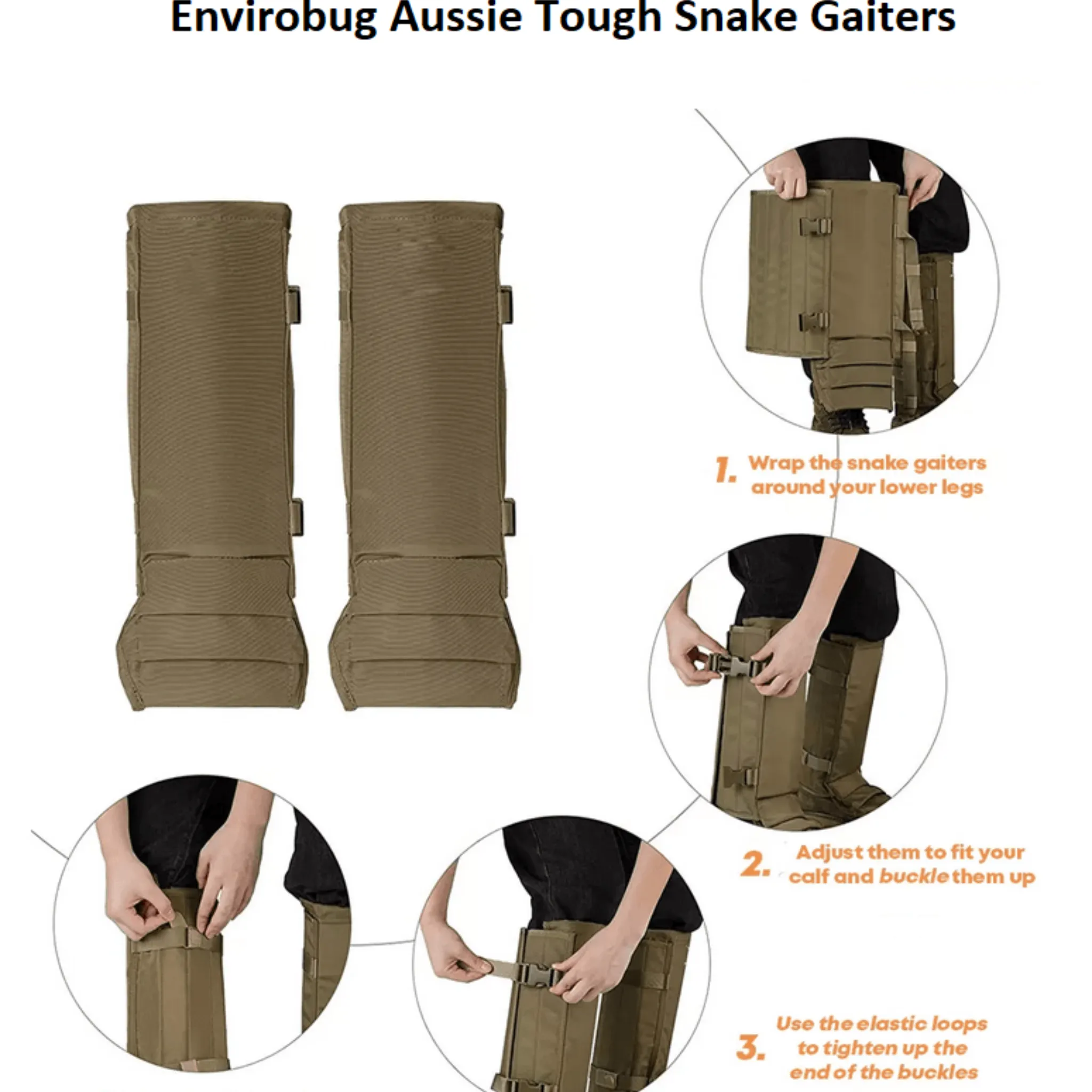Aussie Tough Leg Protecting Snake Gaiters (One Pair)