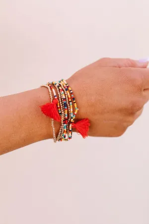 Beads N Tassels Bracelet Set