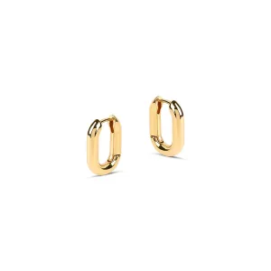 Bella Mini Rectangular Gold Earrings