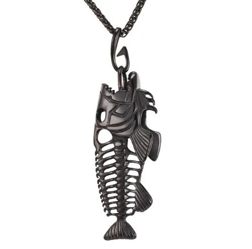 Big Fish Bone Statement Pendant Necklaces