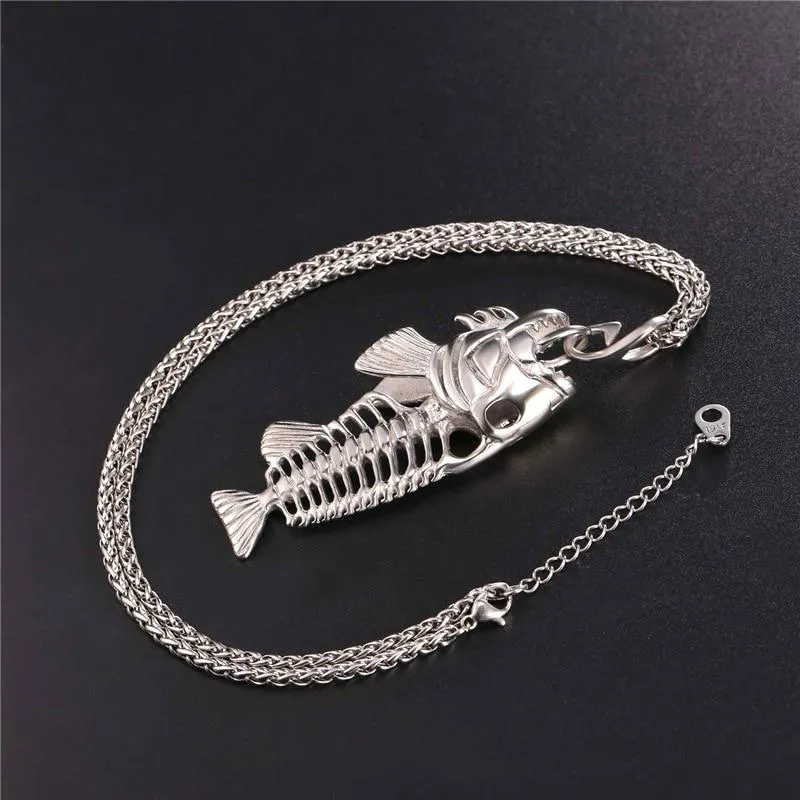 Big Fish Bone Statement Pendant Necklaces