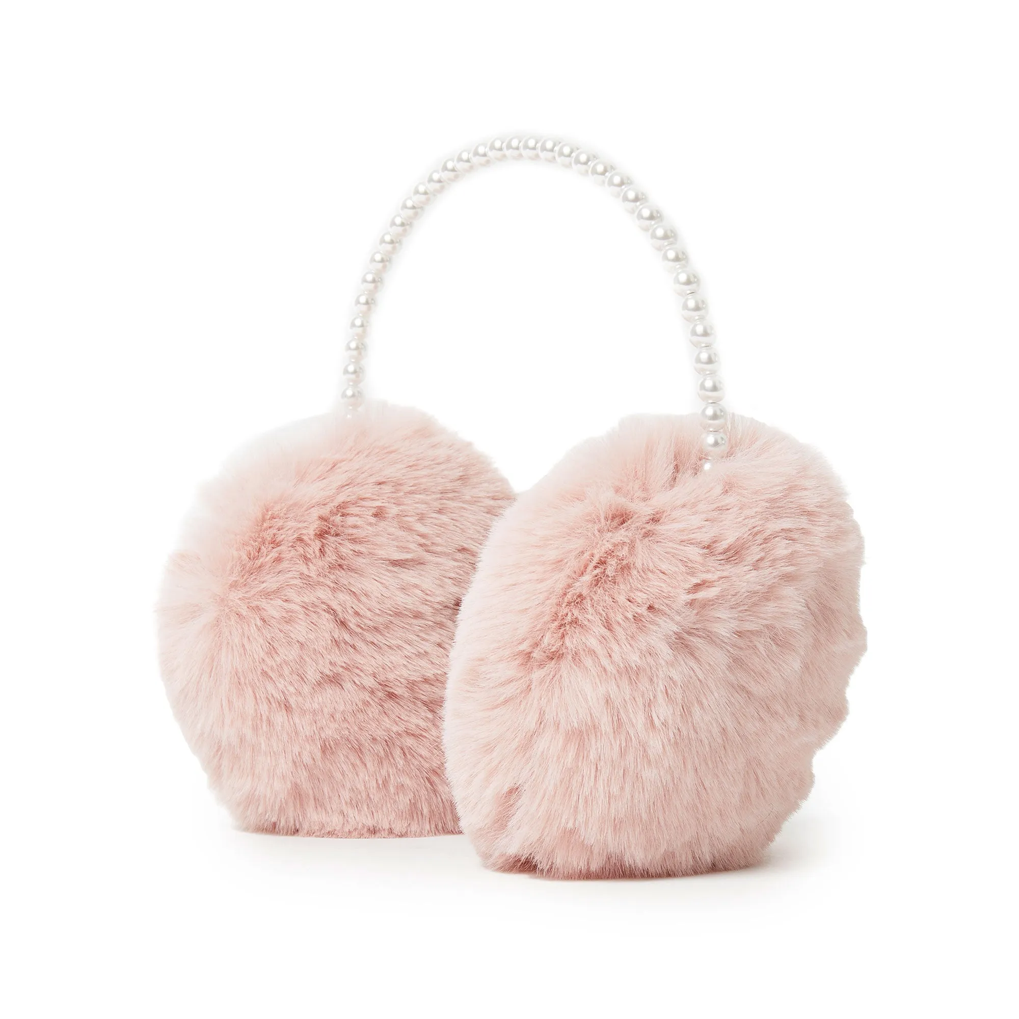 BLUSH FAUX FUR PEARL EARMUFFS