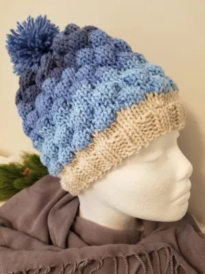 Bubble Beanie - color: Blue Ombre, size: adult