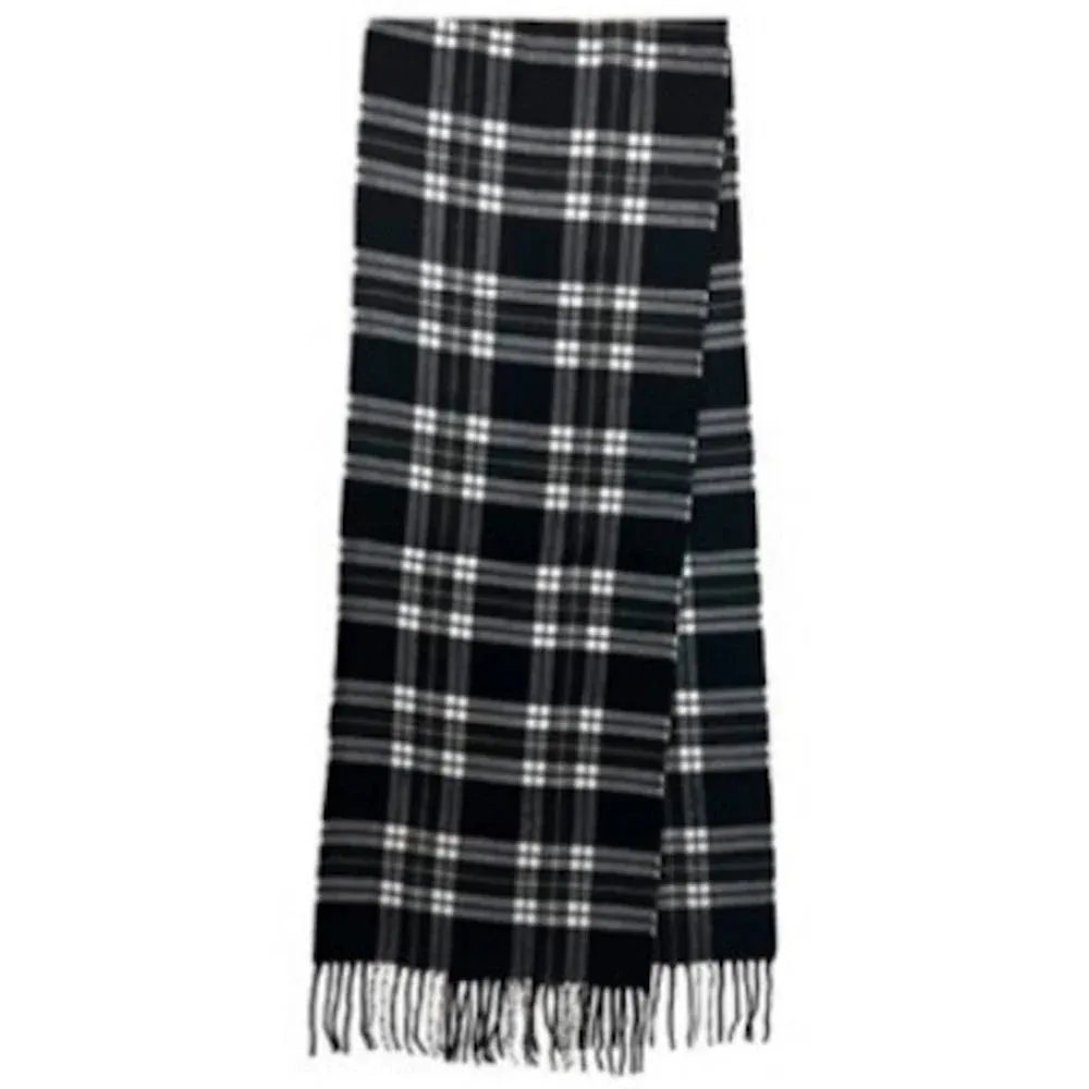 Cashmere Feel Plaid Oblong Scarf