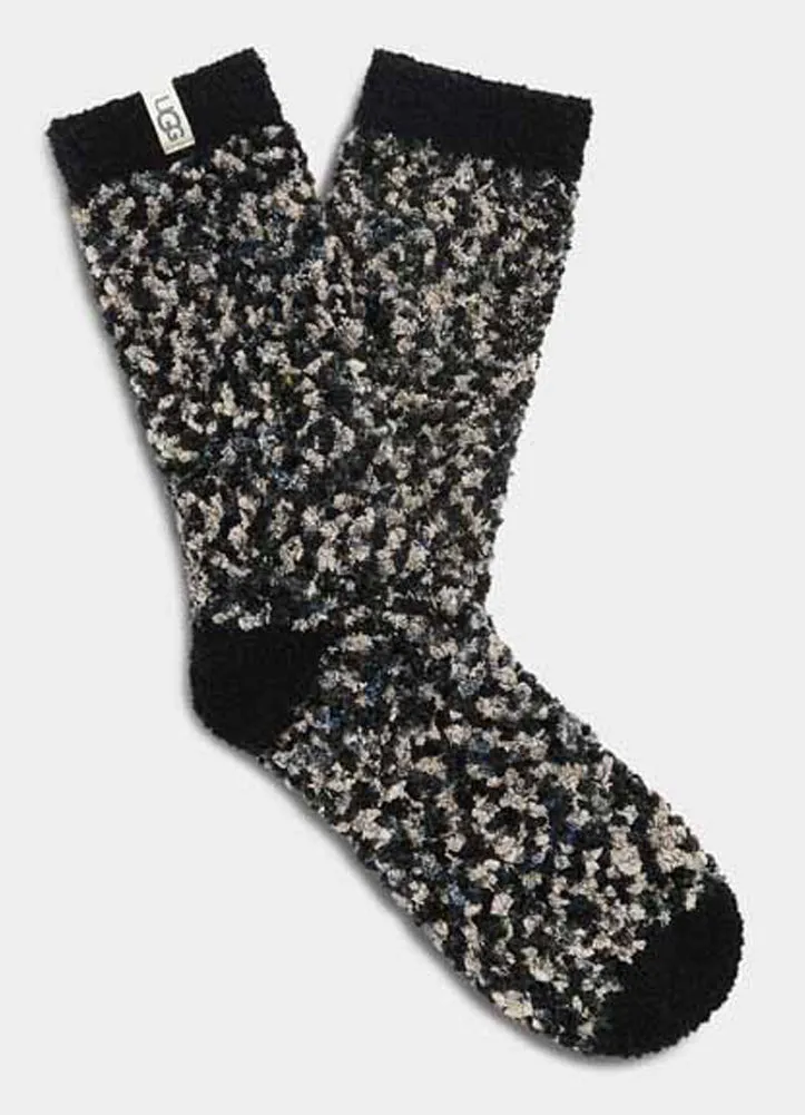 Cozy Chenille Sock in Black/Grey by UGG