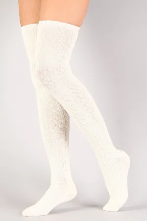 Cozy Number Thigh High Socks