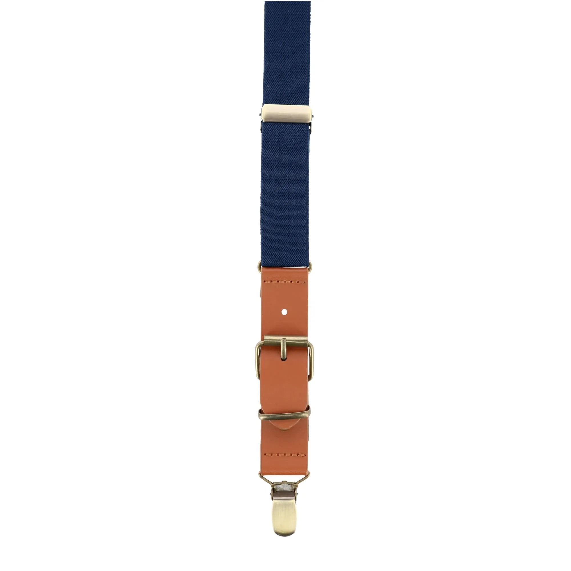 CTM® Men's 1 Inch Wide Suspender with Faux Leather Buckle and Clip-Ends