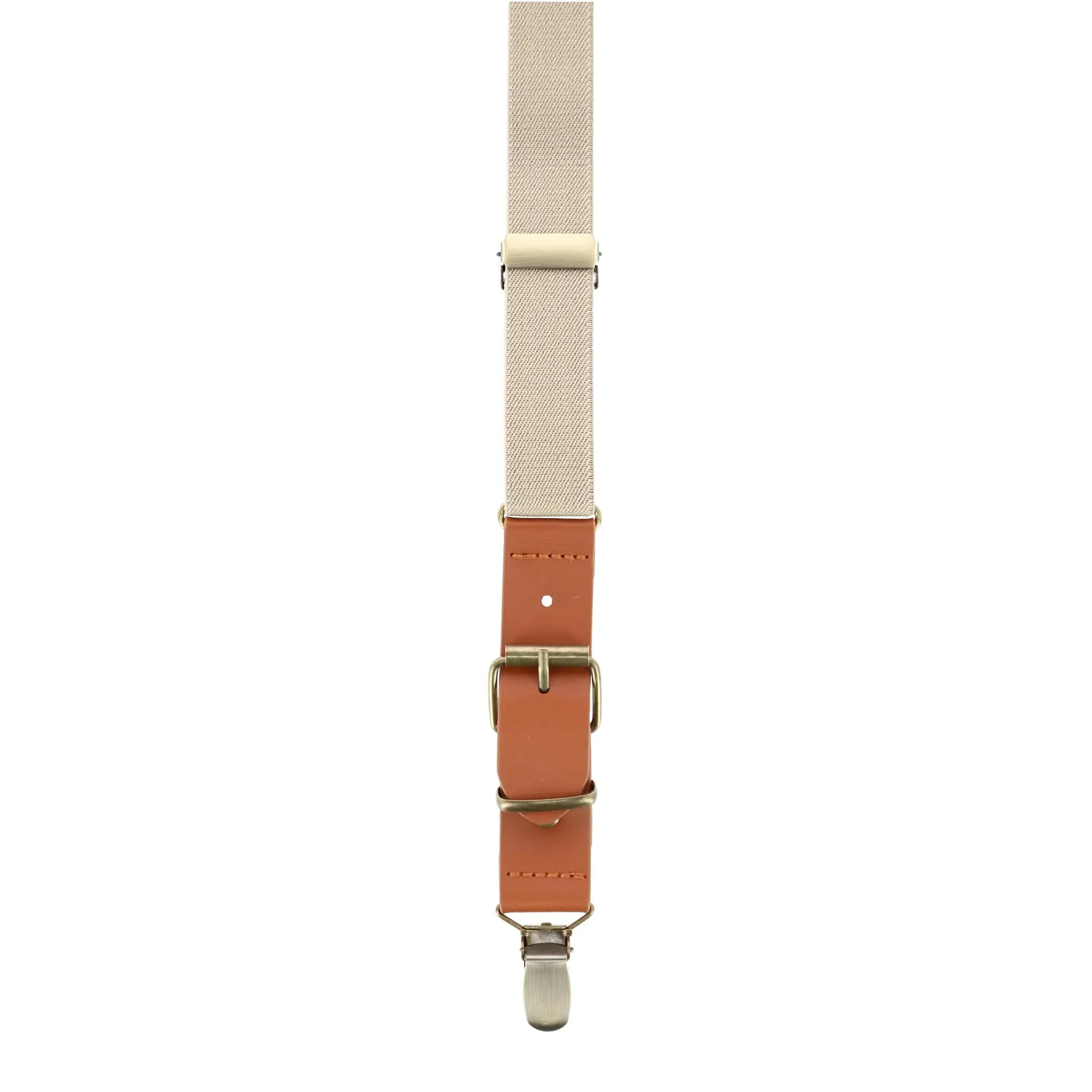 CTM® Men's 1 Inch Wide Suspender with Faux Leather Buckle and Clip-Ends