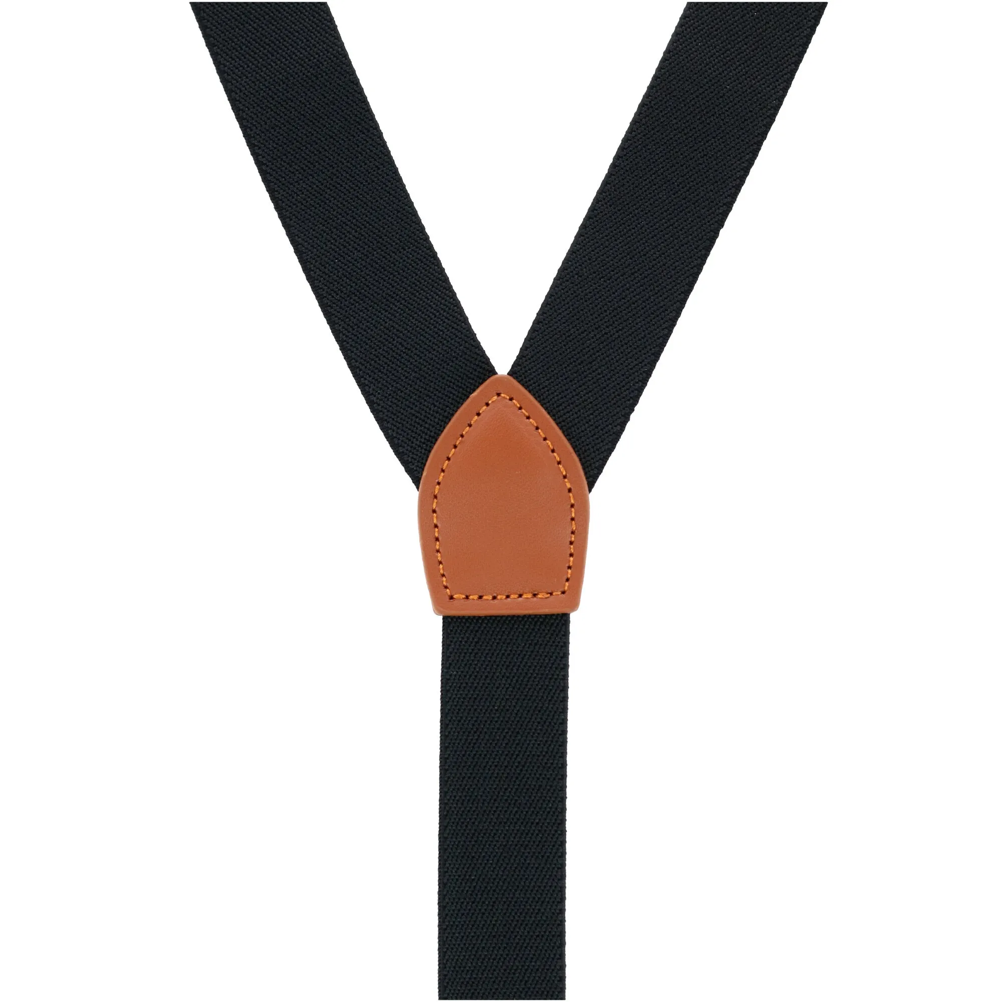 CTM® Men's 1 Inch Wide Suspender with Faux Leather Buckle and Clip-Ends