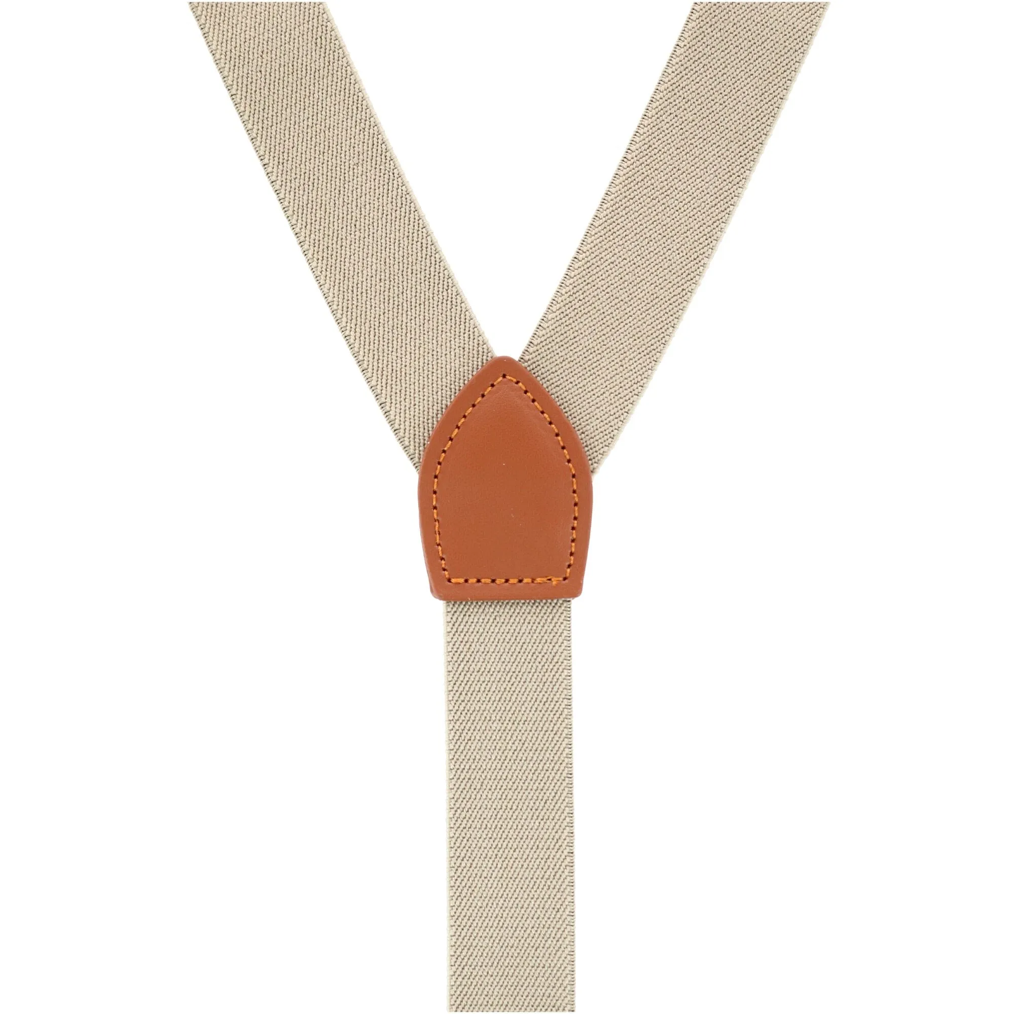 CTM® Men's 1 Inch Wide Suspender with Faux Leather Buckle and Clip-Ends