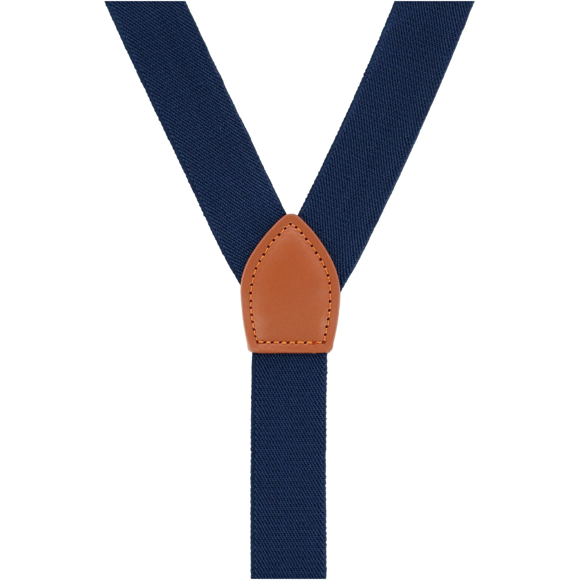 CTM® Men's 1 Inch Wide Suspender with Faux Leather Buckle and Clip-Ends