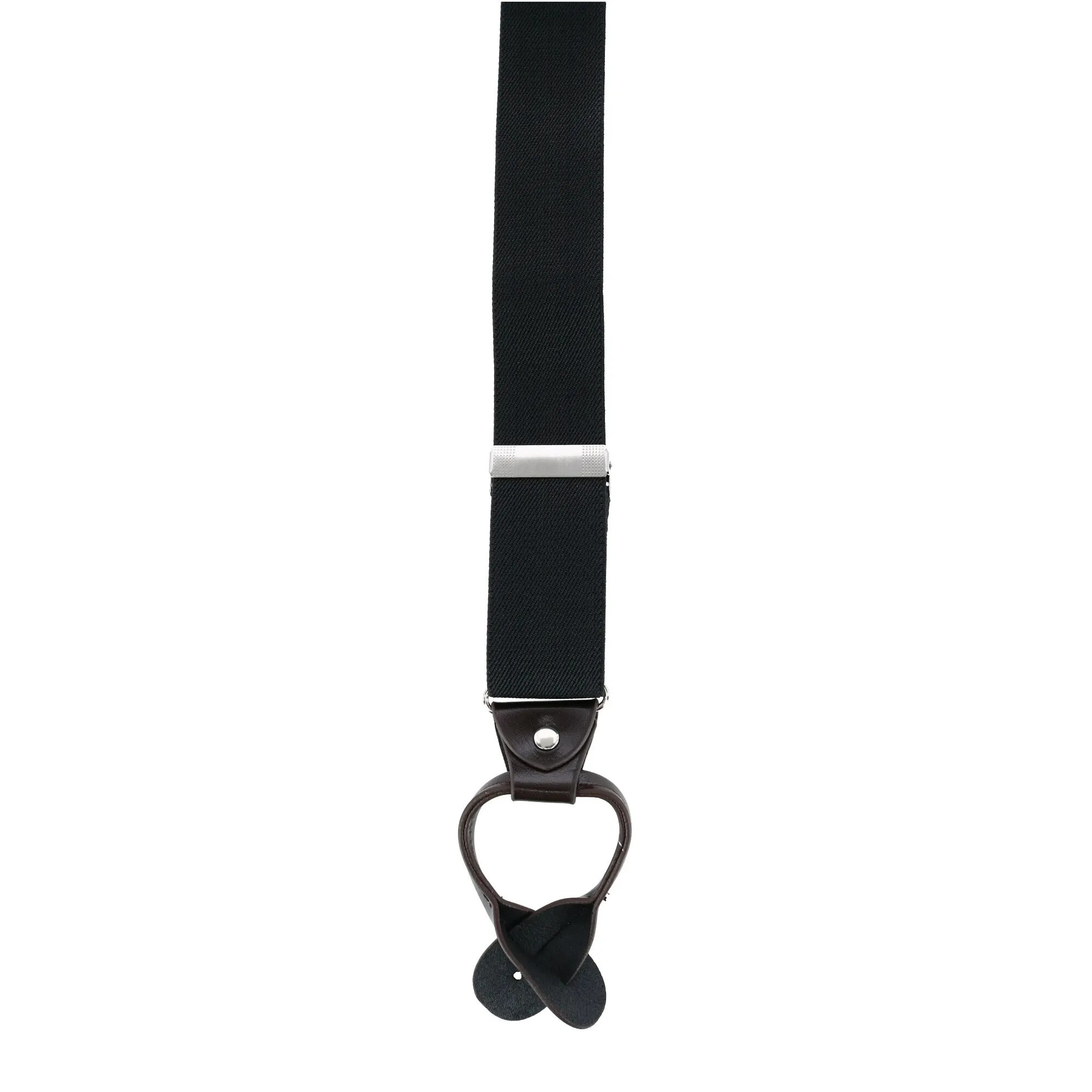 CTM® Men's 1.375 Inch Wide Solid Color Y-Back Button-End Suspenders