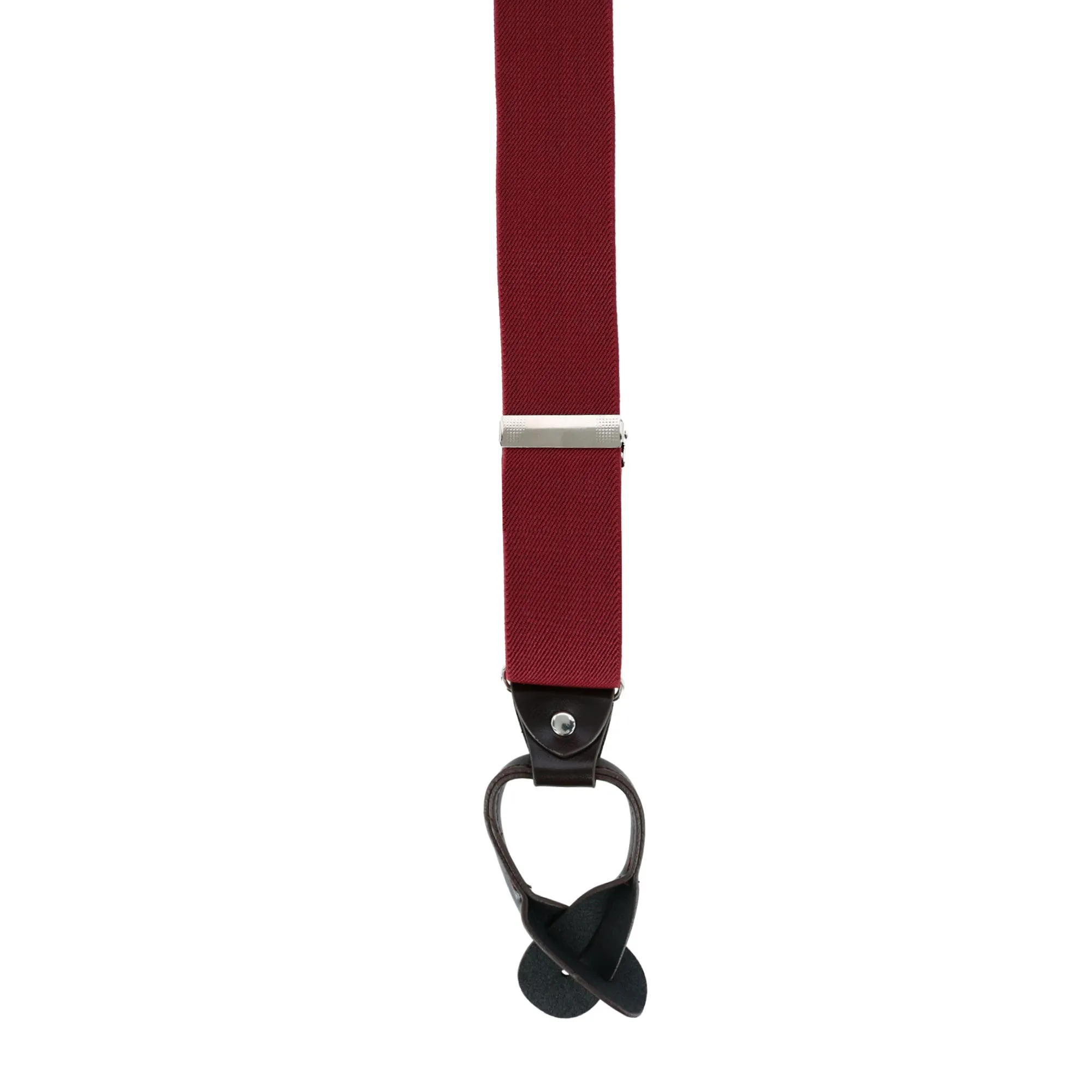 CTM® Men's 1.375 Inch Wide Solid Color Y-Back Button-End Suspenders