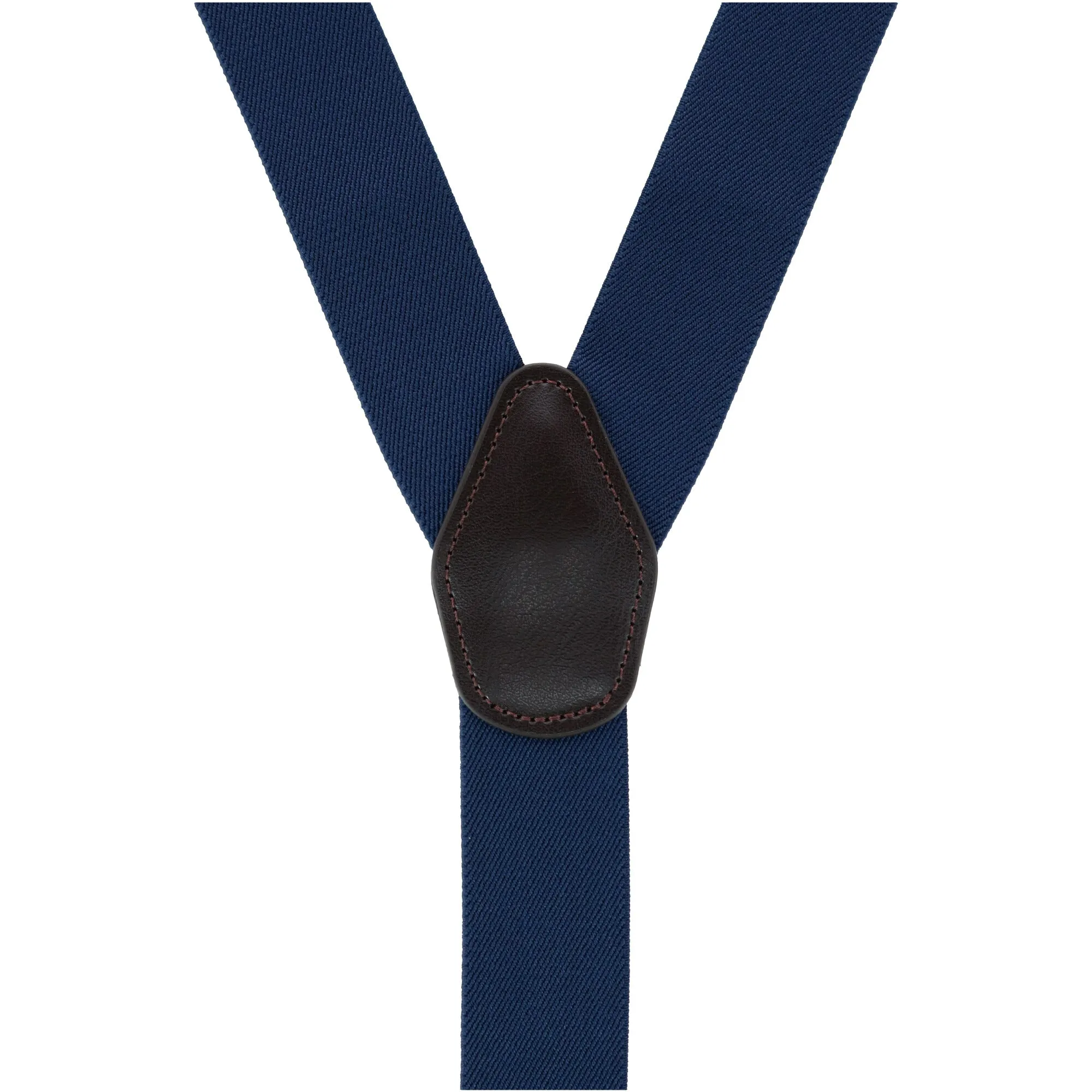 CTM® Men's 1.375 Inch Wide Solid Color Y-Back Button-End Suspenders