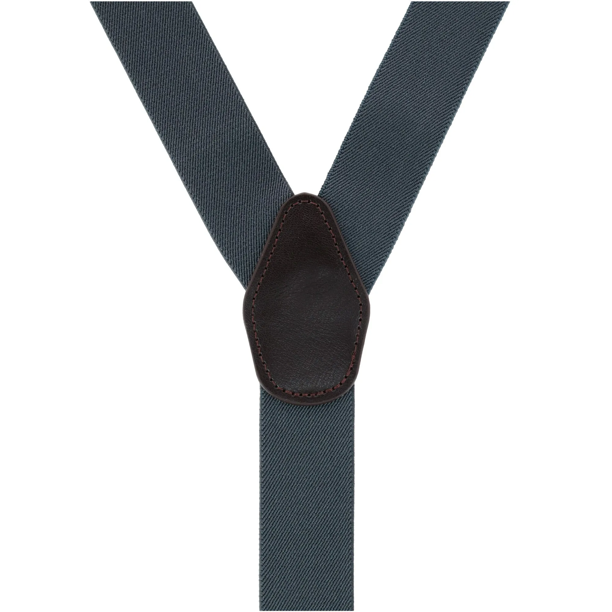 CTM® Men's 1.375 Inch Wide Solid Color Y-Back Button-End Suspenders
