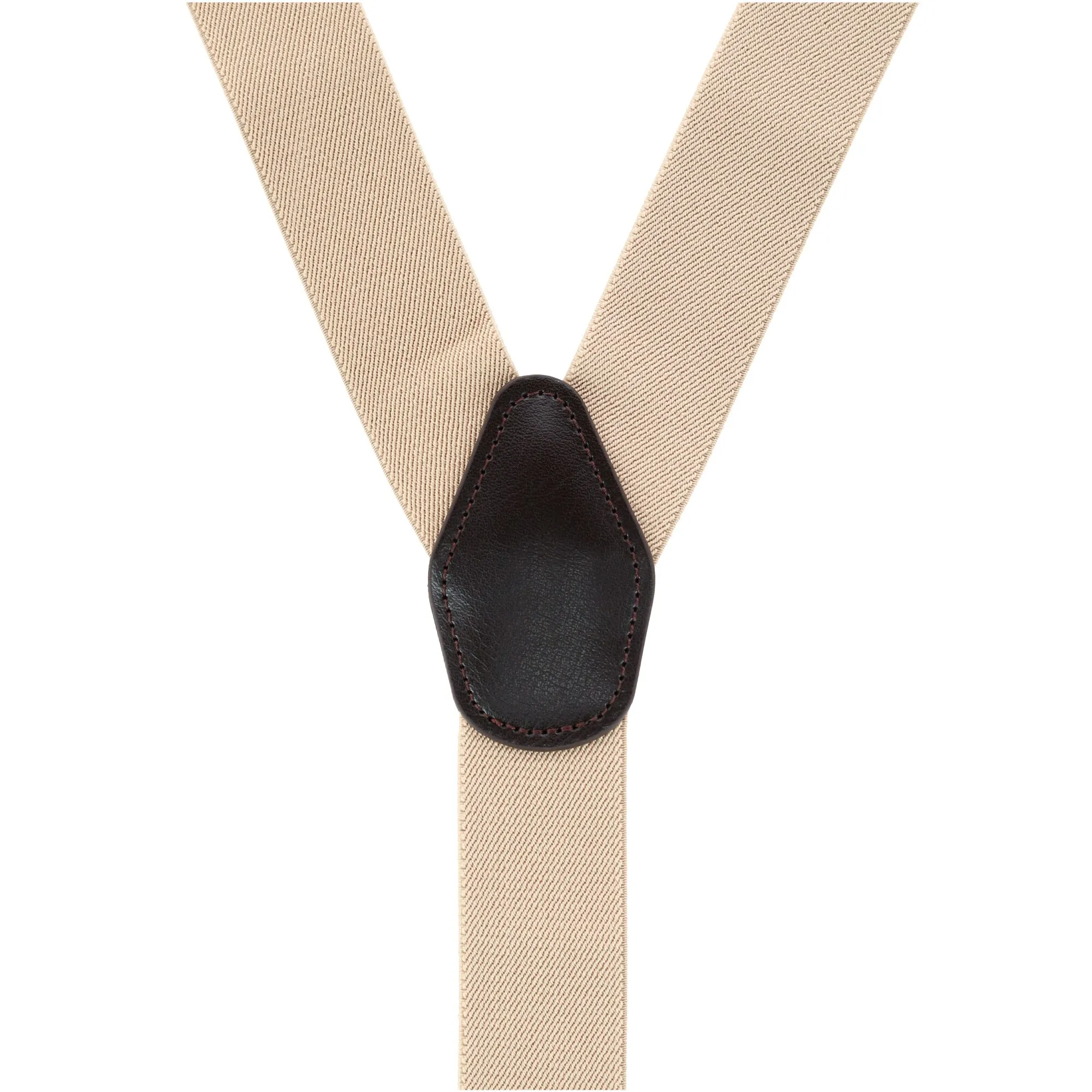 CTM® Men's 1.375 Inch Wide Solid Color Y-Back Button-End Suspenders