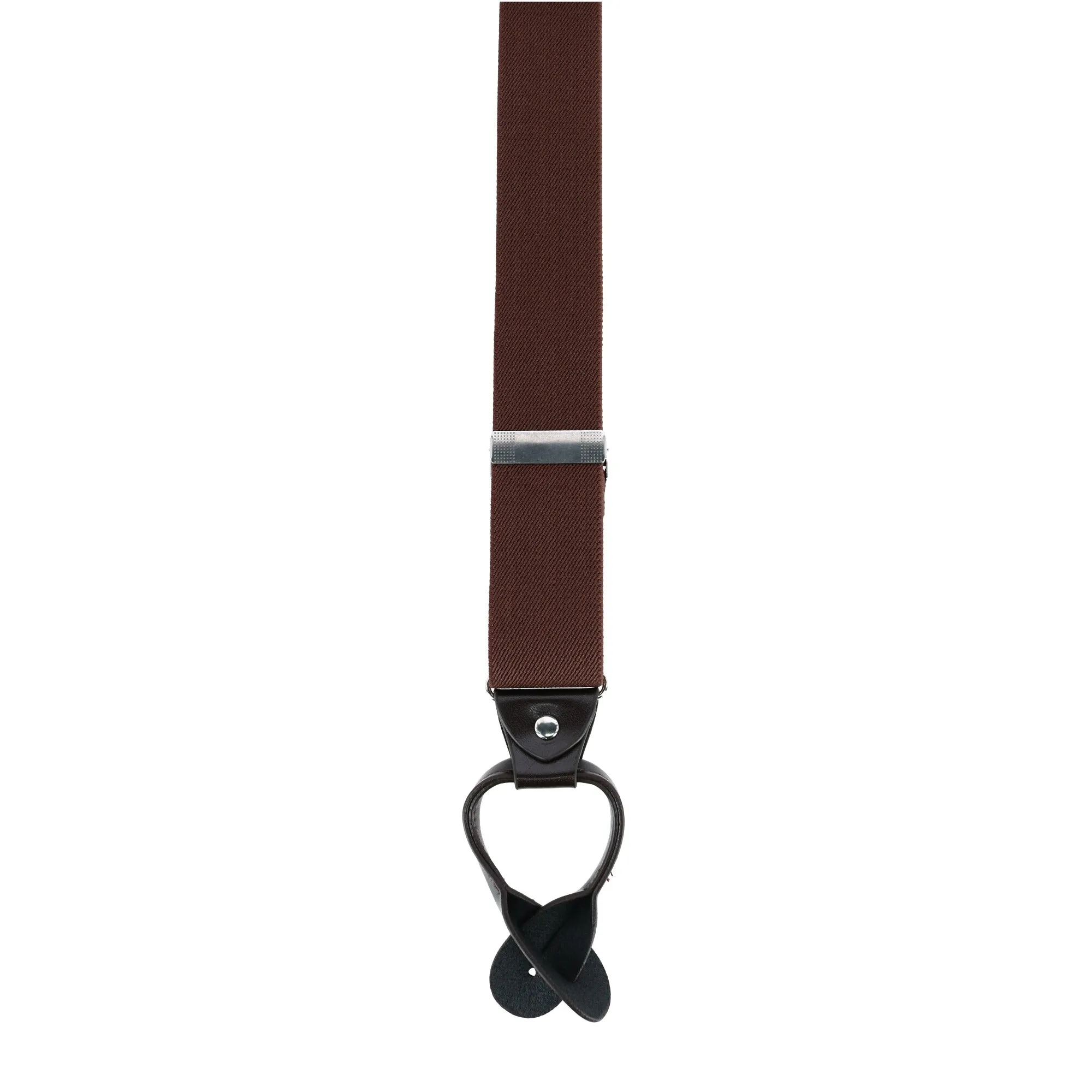 CTM® Men's 1.375 Inch Wide Solid Color Y-Back Button-End Suspenders