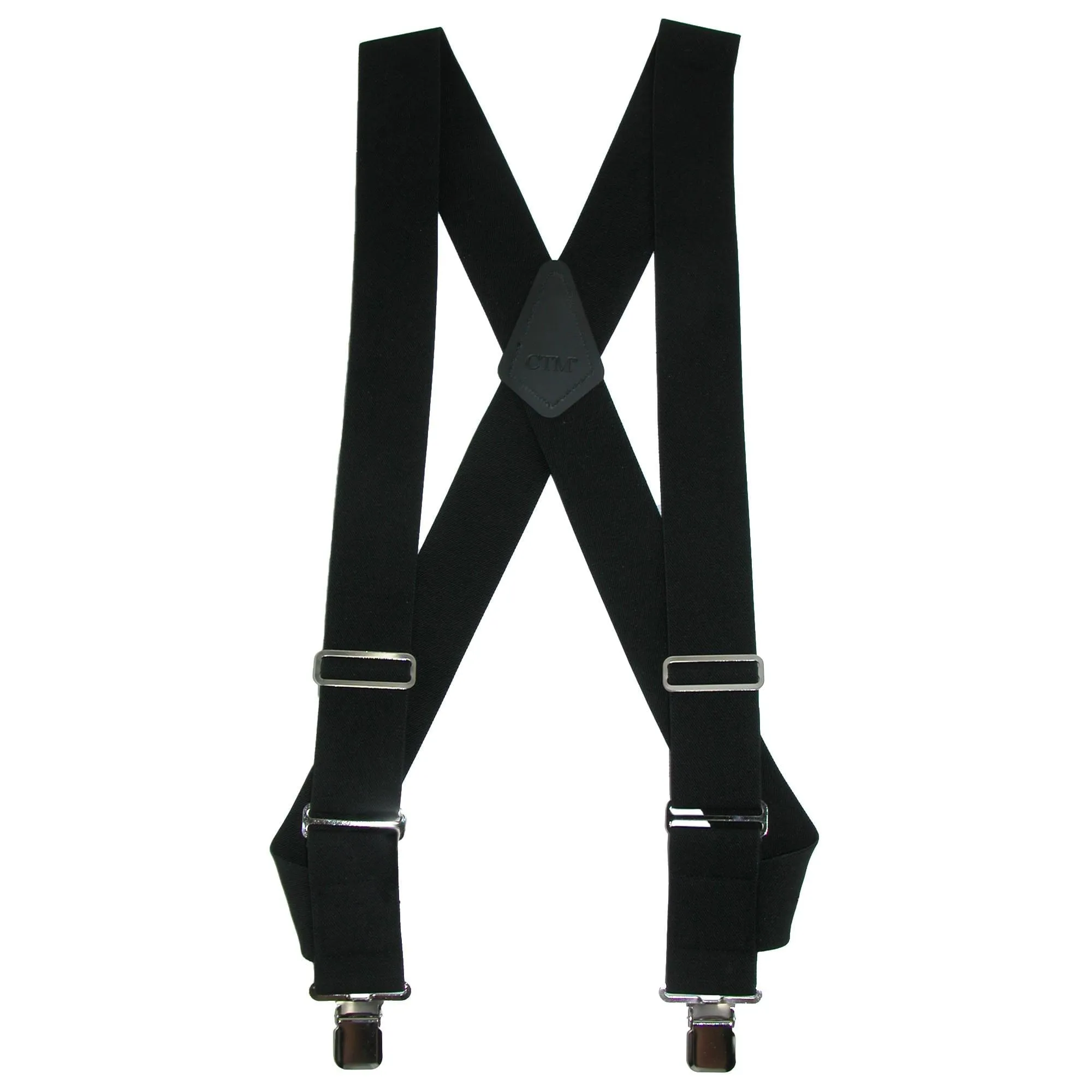 CTM® Men's Big & Tall Elastic Basic Trucker Side Clip Suspender
