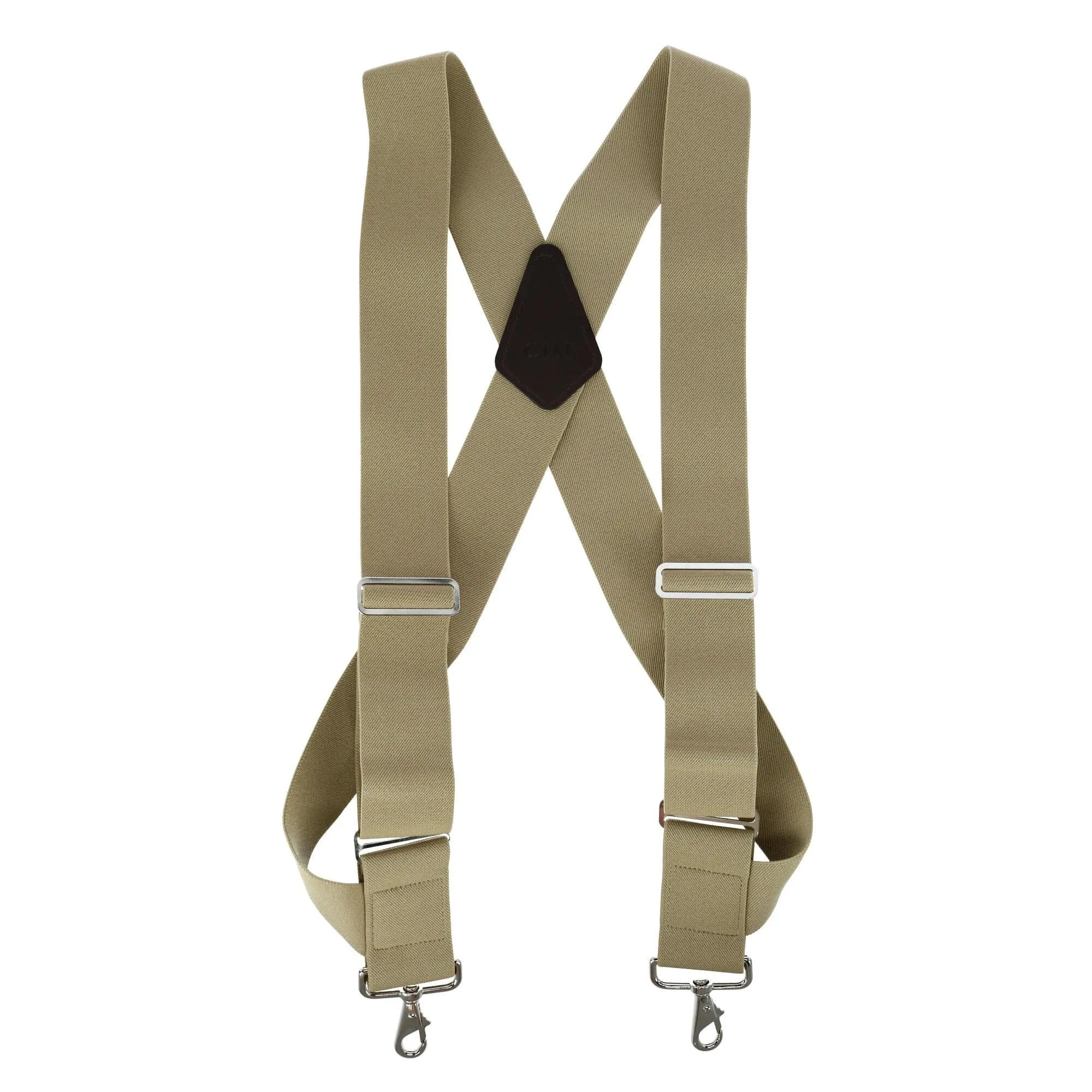 CTM® Men's Big & Tall Elastic Side Clip Metal Swivel Hook Trucker Suspenders