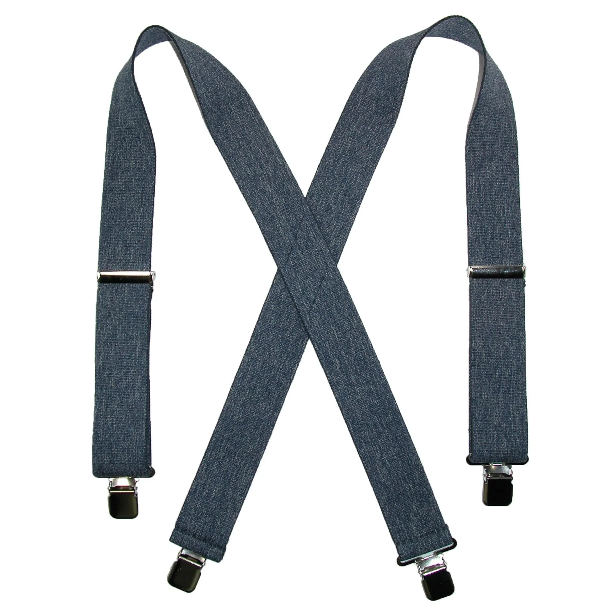 CTM® Men's Denim Clip-End 2 Inch Suspenders