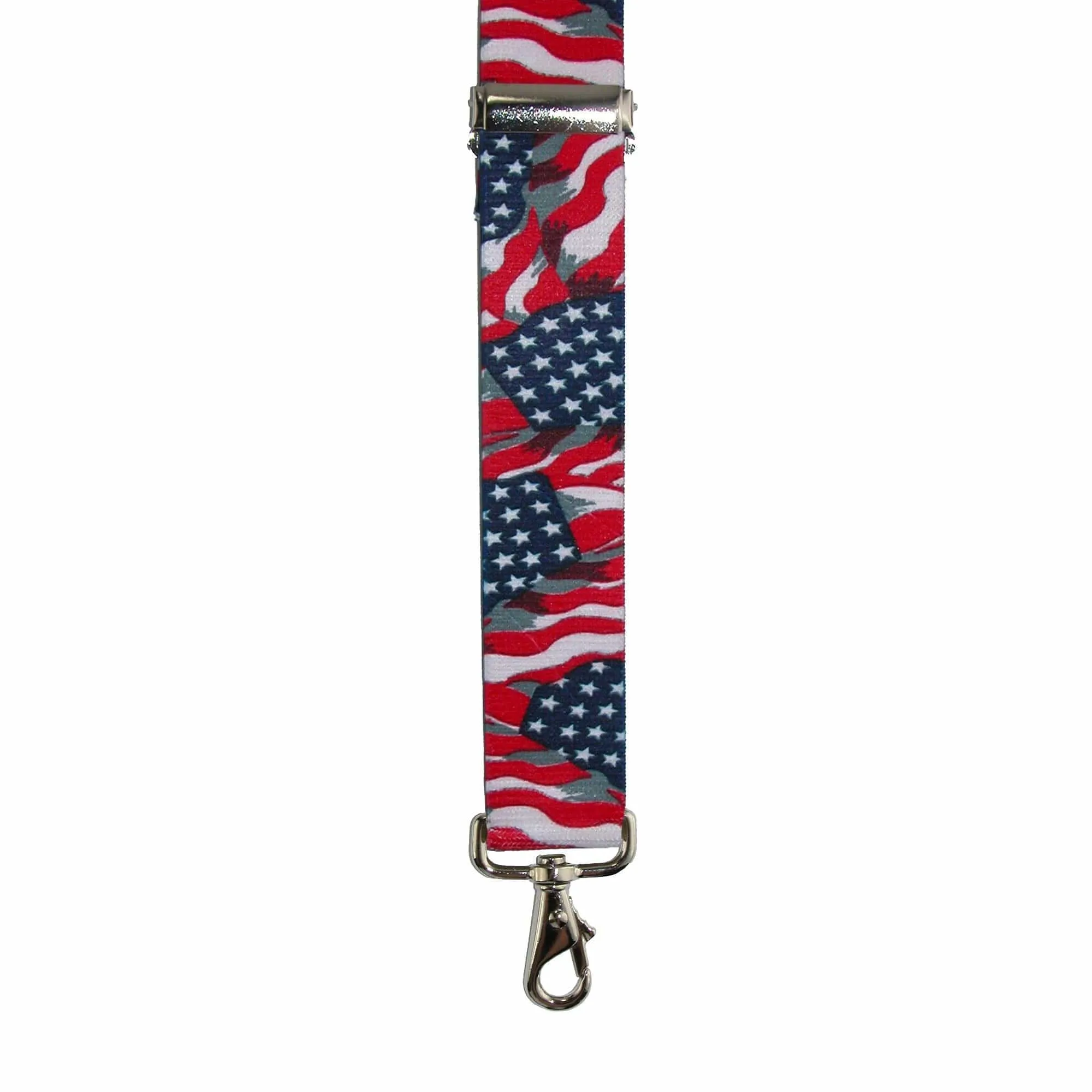 CTM® Men's Elastic American Flag Suspender with Hook Ends