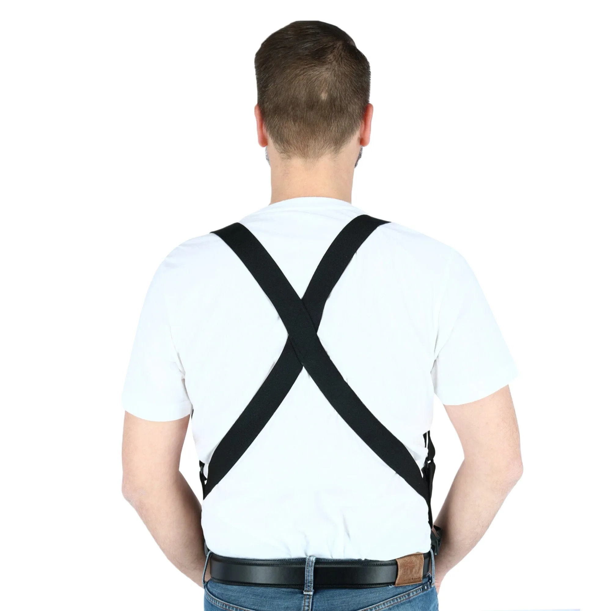 CTM® Men's Elastic Side Plastic Clip TSA Compliant Airport Suspenders