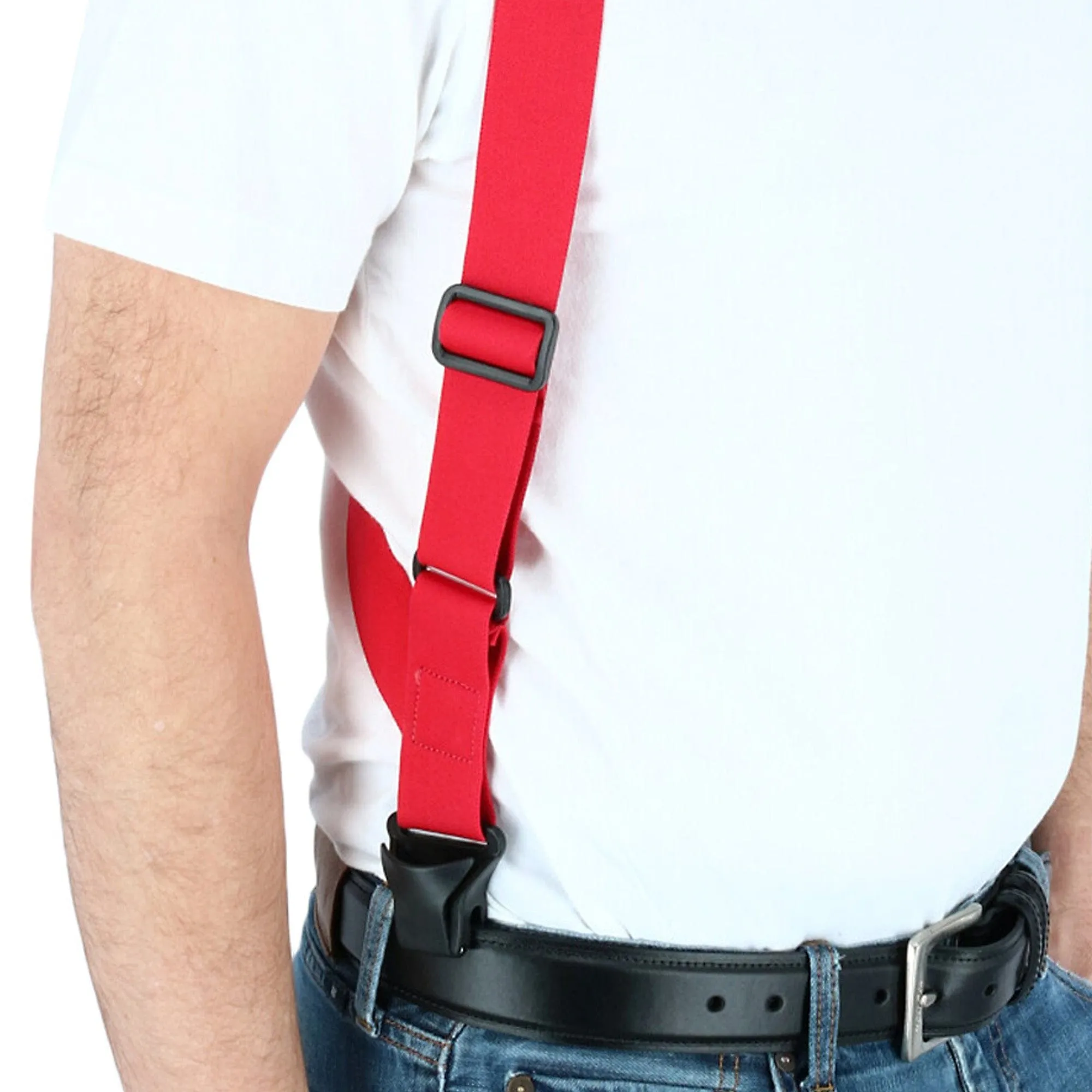 CTM® Men's Elastic Side Plastic Clip TSA Compliant Airport Suspenders