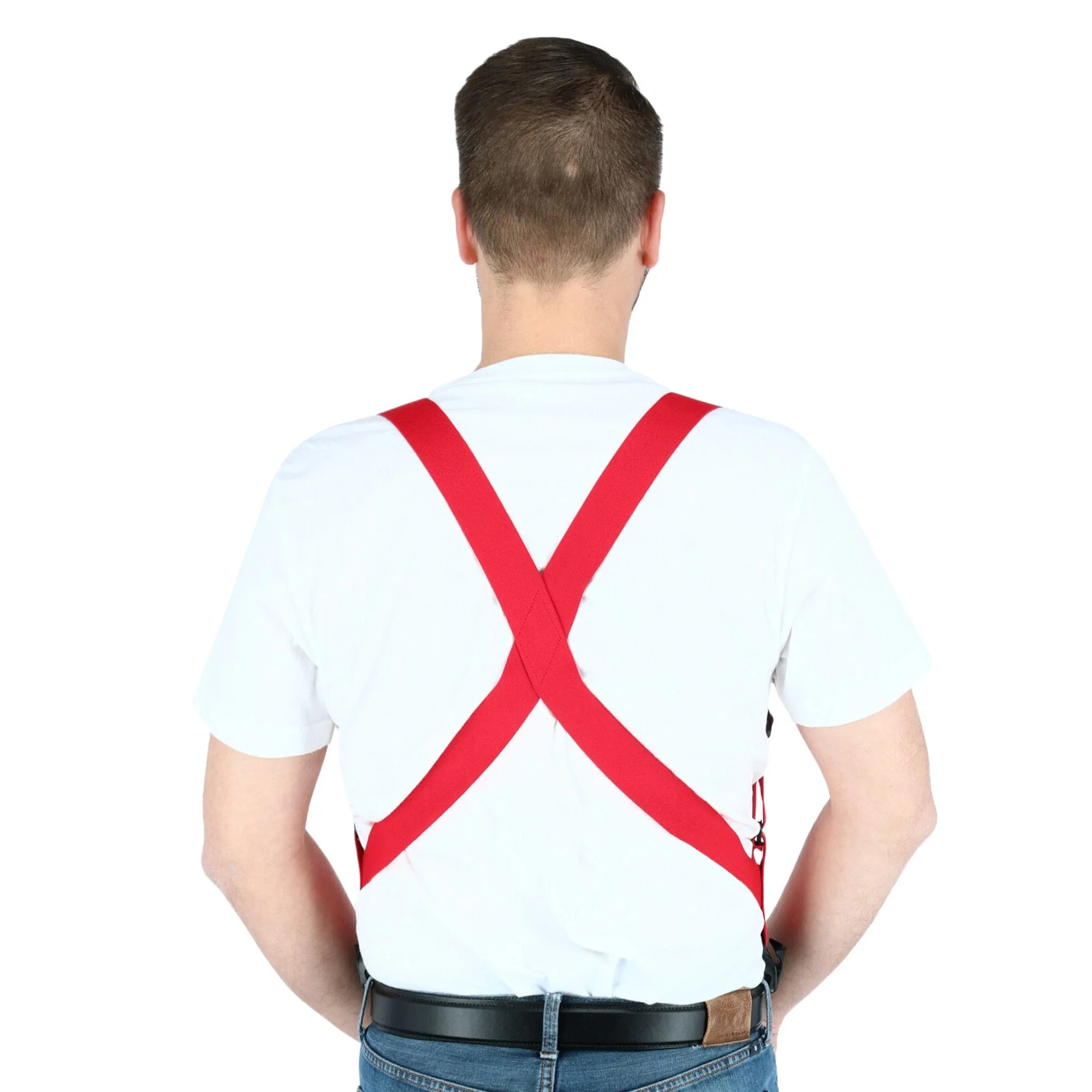 CTM® Men's Elastic Side Plastic Clip TSA Compliant Airport Suspenders