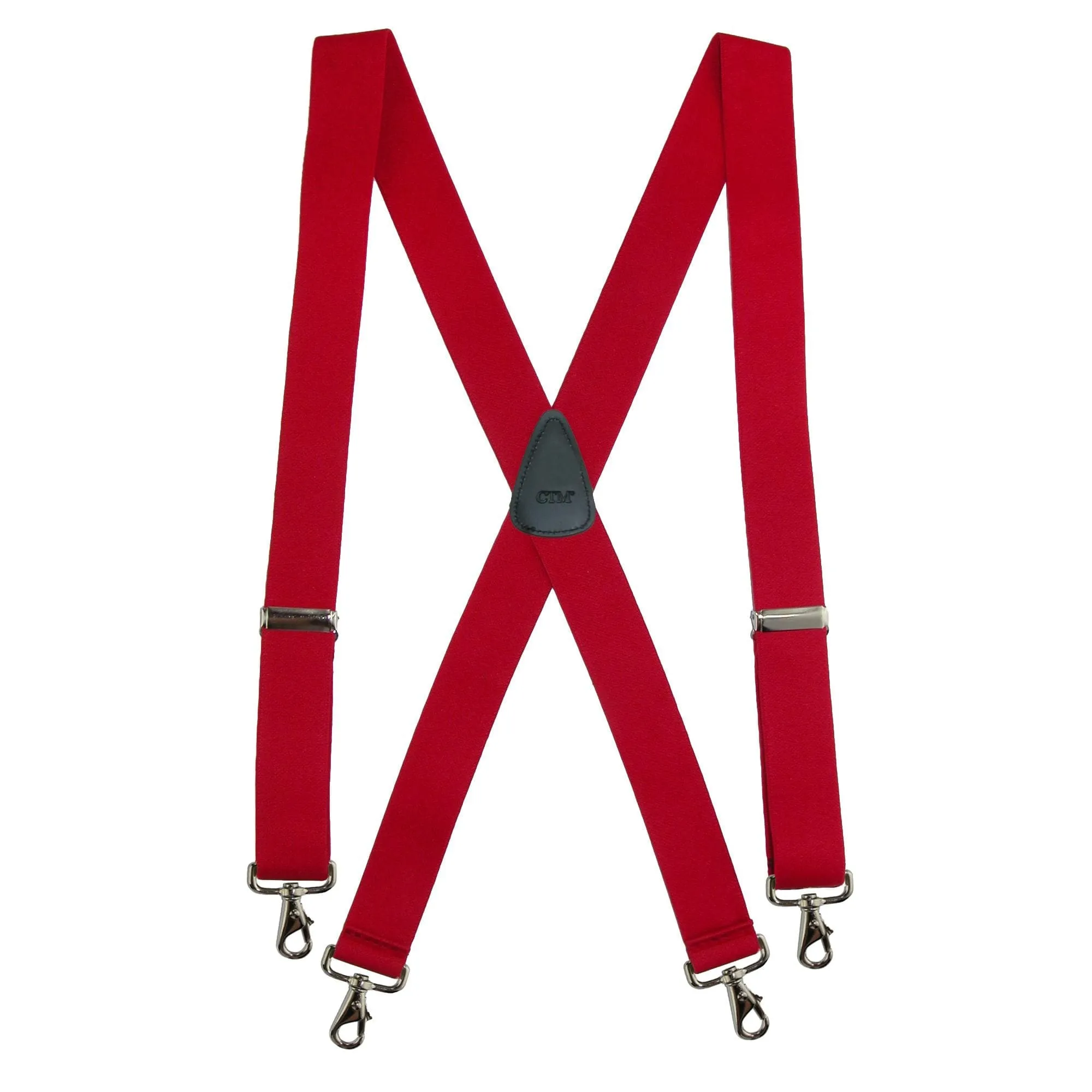 CTM® Men's Elastic Solid Color X-Back Suspender with Swivel Hook Ends