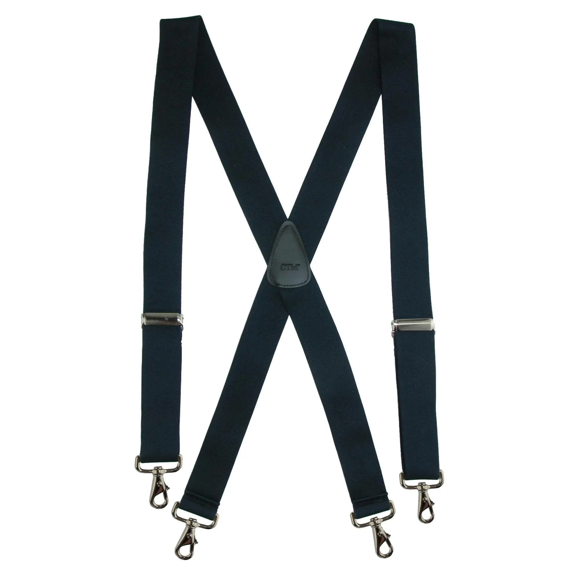 CTM® Men's Elastic Solid Color X-Back Suspender with Swivel Hook Ends