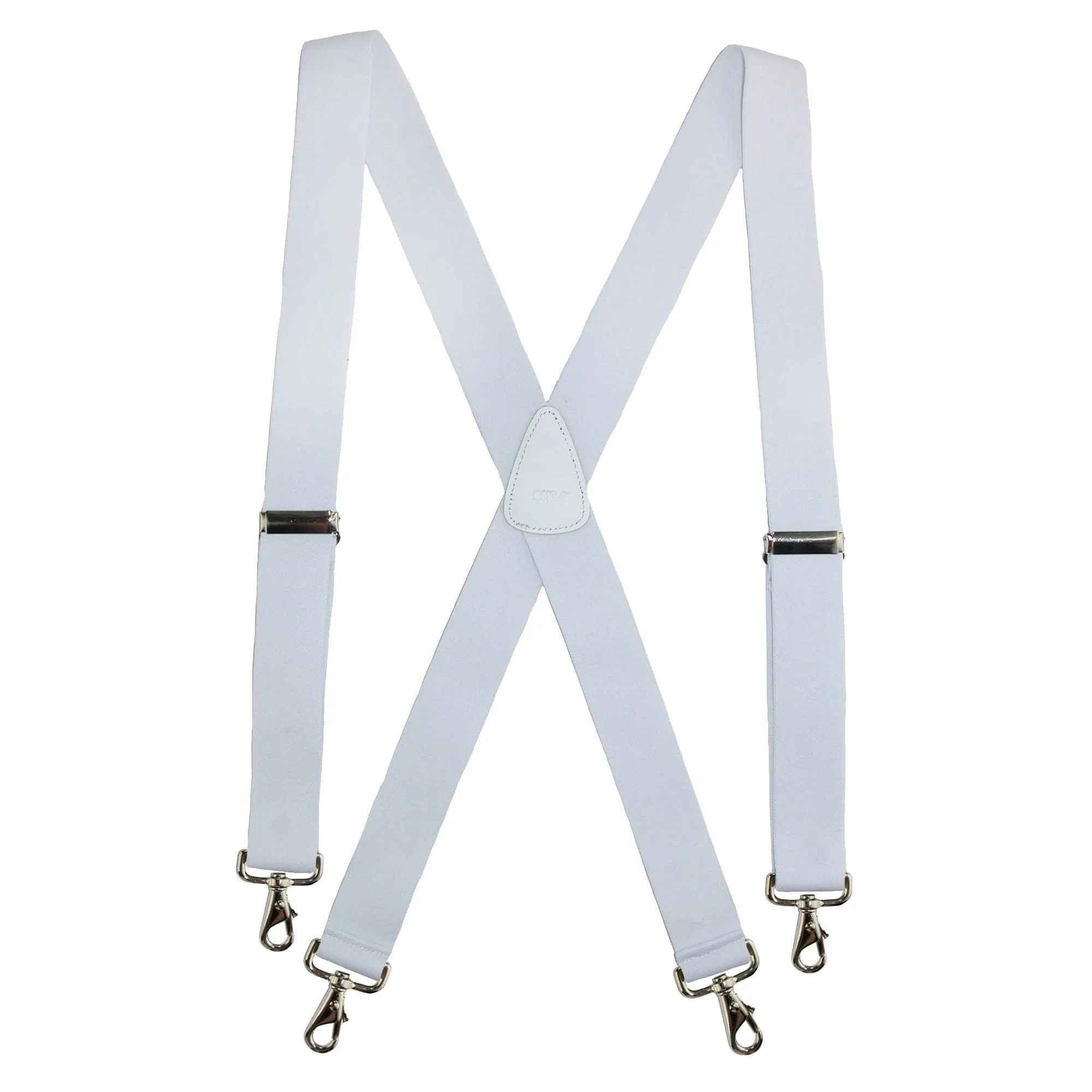 CTM® Men's Elastic Solid Color X-Back Suspender with Swivel Hook Ends