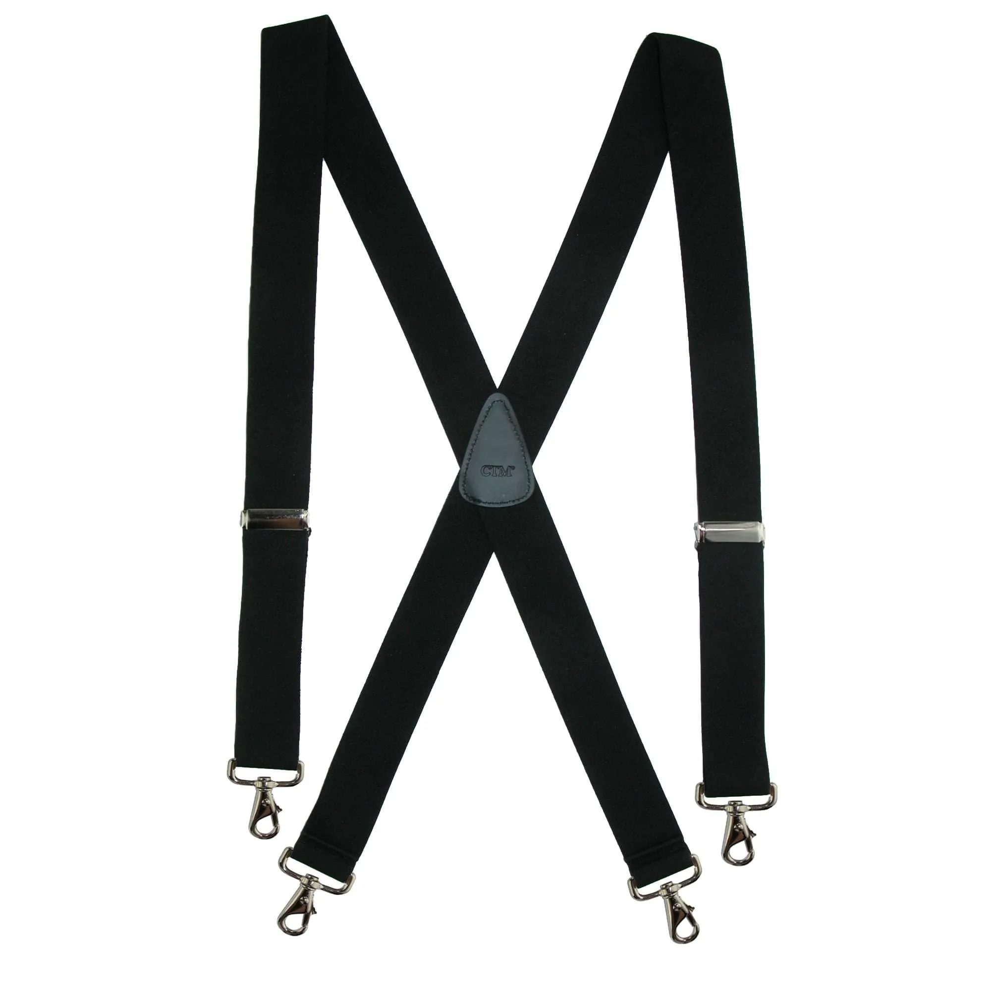 CTM® Men's Elastic Solid Color X-Back Suspender with Swivel Hook Ends