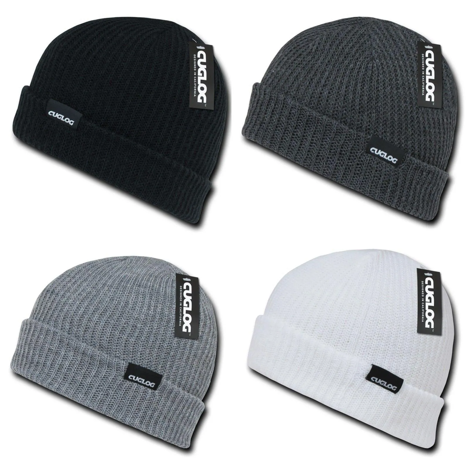 Cuglog Beanies Sweater Sailor Cuffed Cable Knit Hats Caps Warm Winter