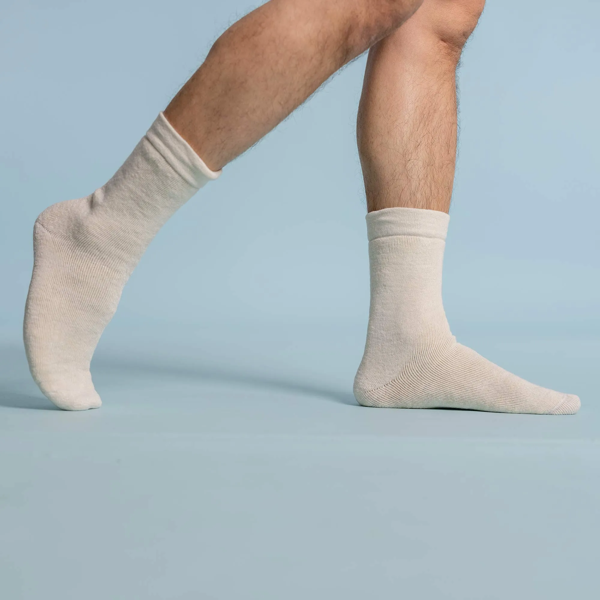 DVORAK 99% Organic Hemp Terry Socks (Thick, Plush, Soft) (1 Pair) (99.95% Biodegradable)