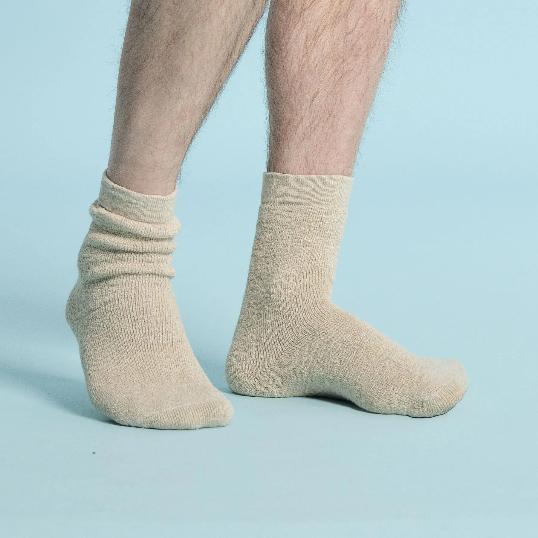 DVORAK 99% Organic Hemp Terry Socks (Thick, Plush, Soft) (1 Pair) (99.95% Biodegradable)