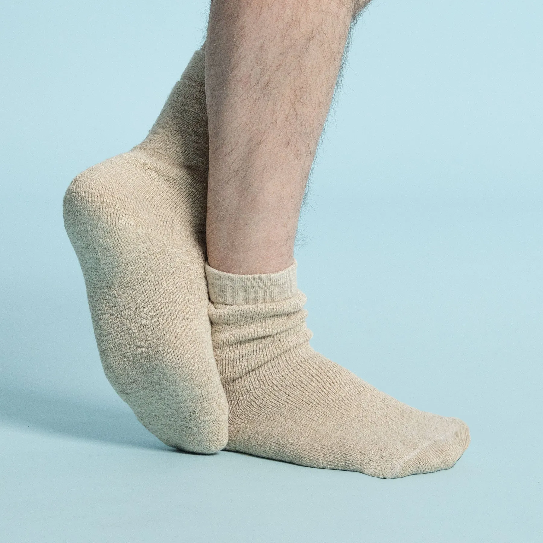 DVORAK 99% Organic Hemp Terry Socks (Thick, Plush, Soft) (1 Pair) (99.95% Biodegradable)