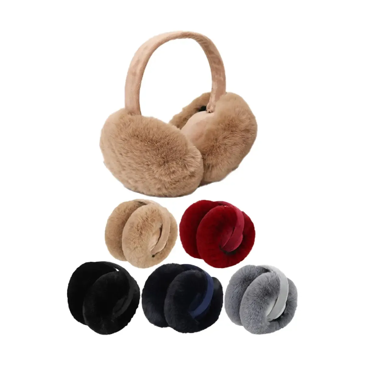Earmuffs - Faux Fur Foldable - Navy Blue