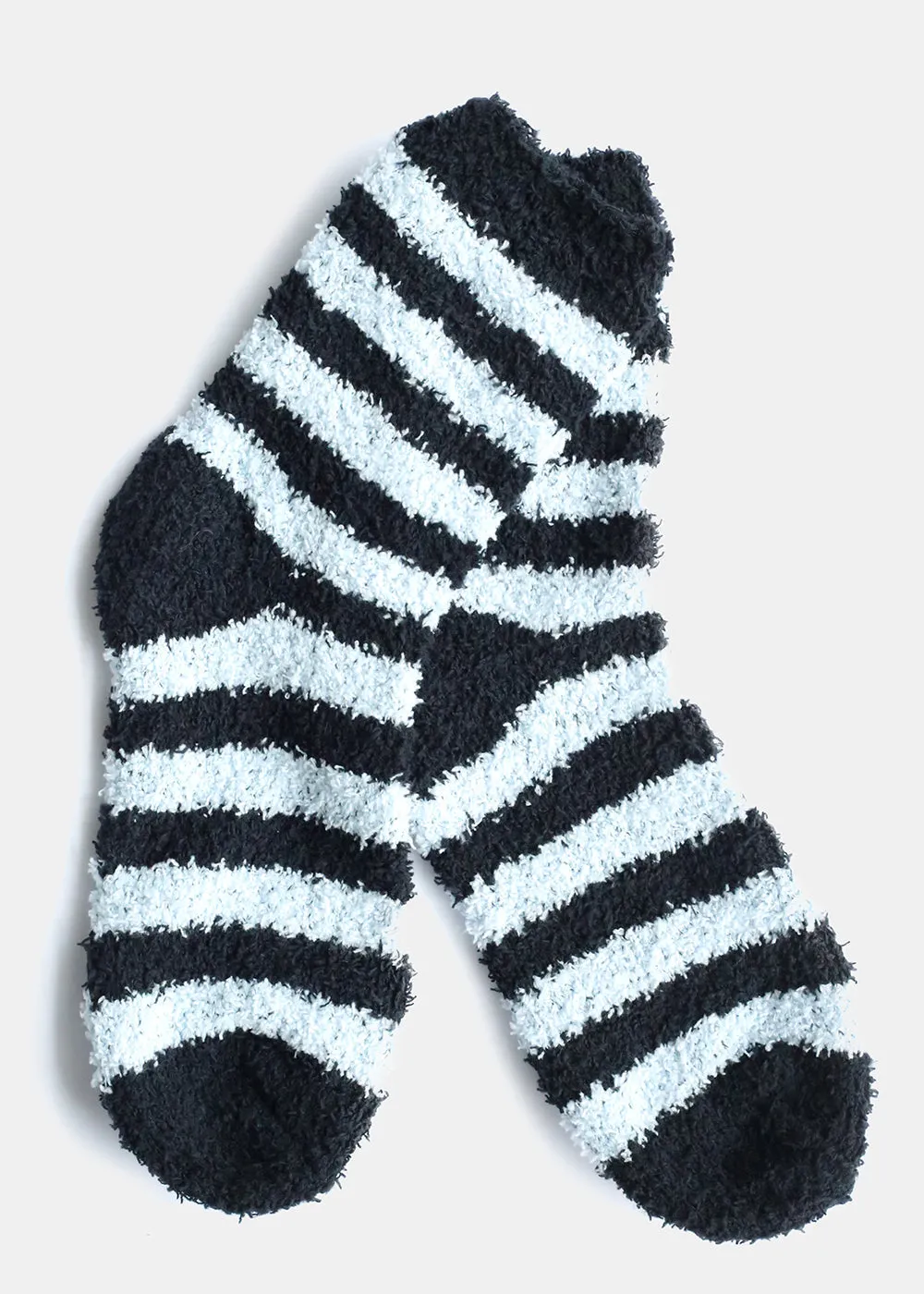 Fuzzy Socks with Stripes