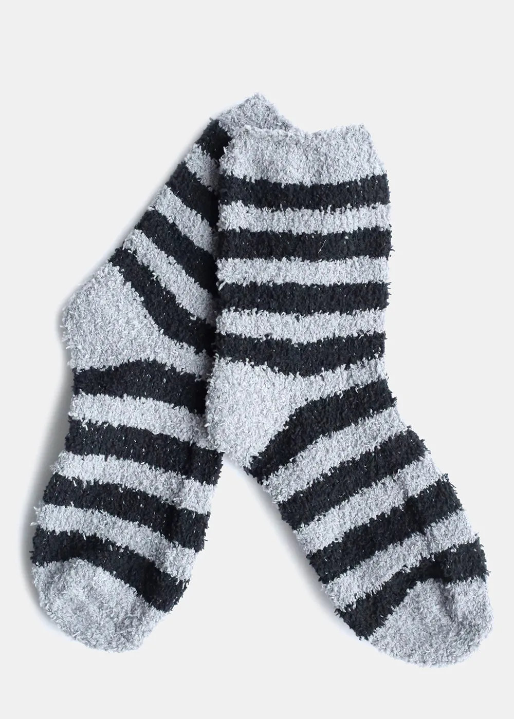 Fuzzy Socks with Stripes