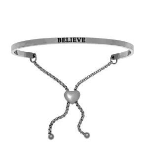 Intuitions Stainless Steel Believe Bangle Bracelet