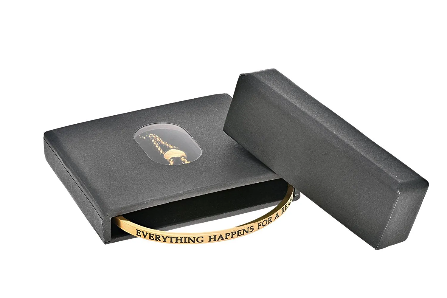 Intuitions Stainless Steel LIVE LOVE LAUGH Diamond Accent Cuff Bangle Bracelet
