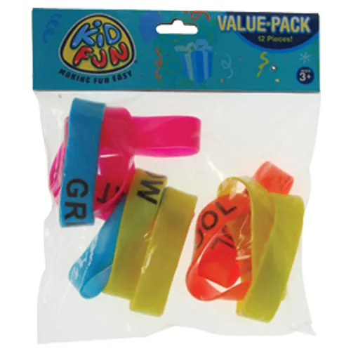 Jumbo Rubber Band Bracelets Party Favor (1 Dozen)