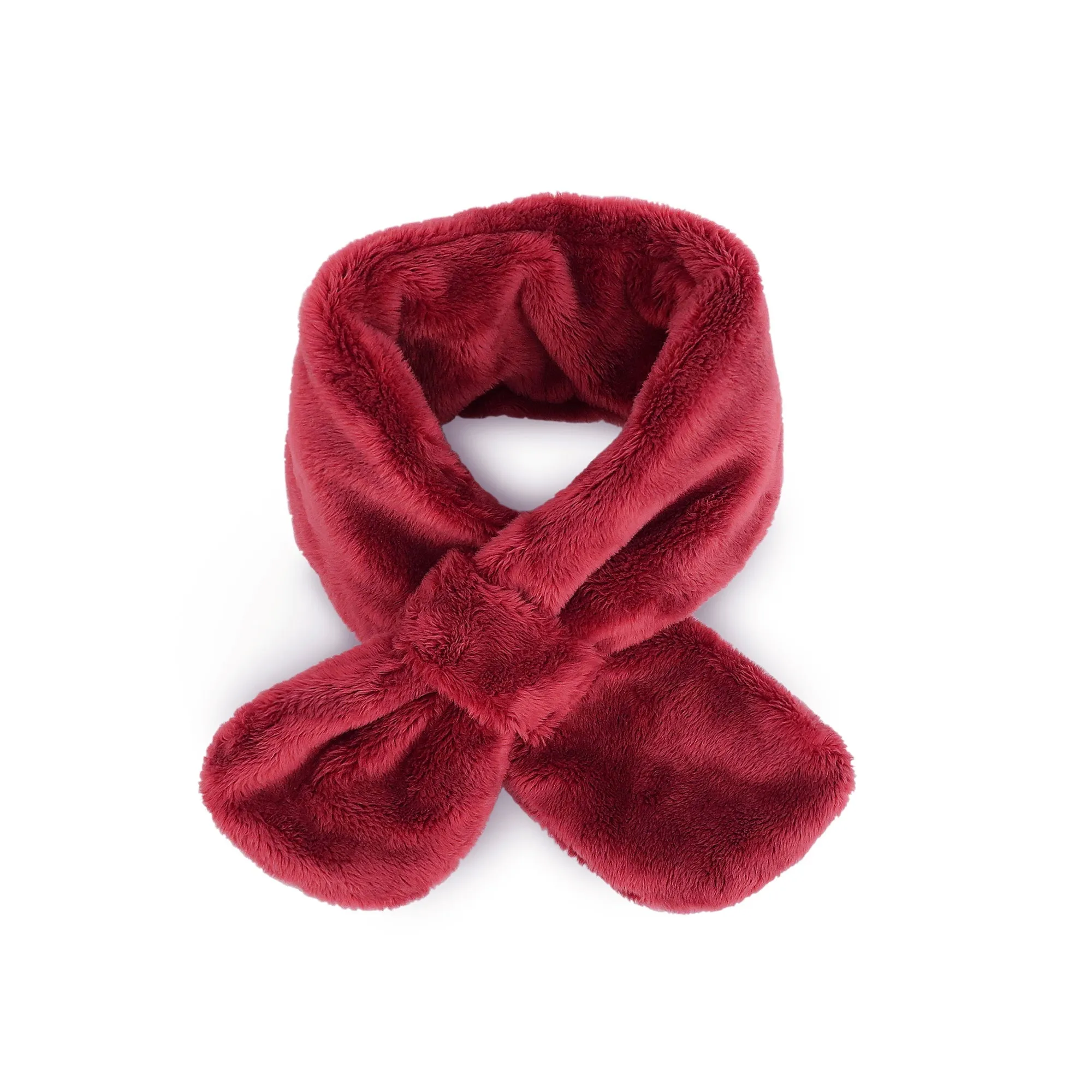 Kids Winter Fashion Scarf Baby Warm Fluffy Thick Fleece Toddler Neck Warmer | Ivory Navy